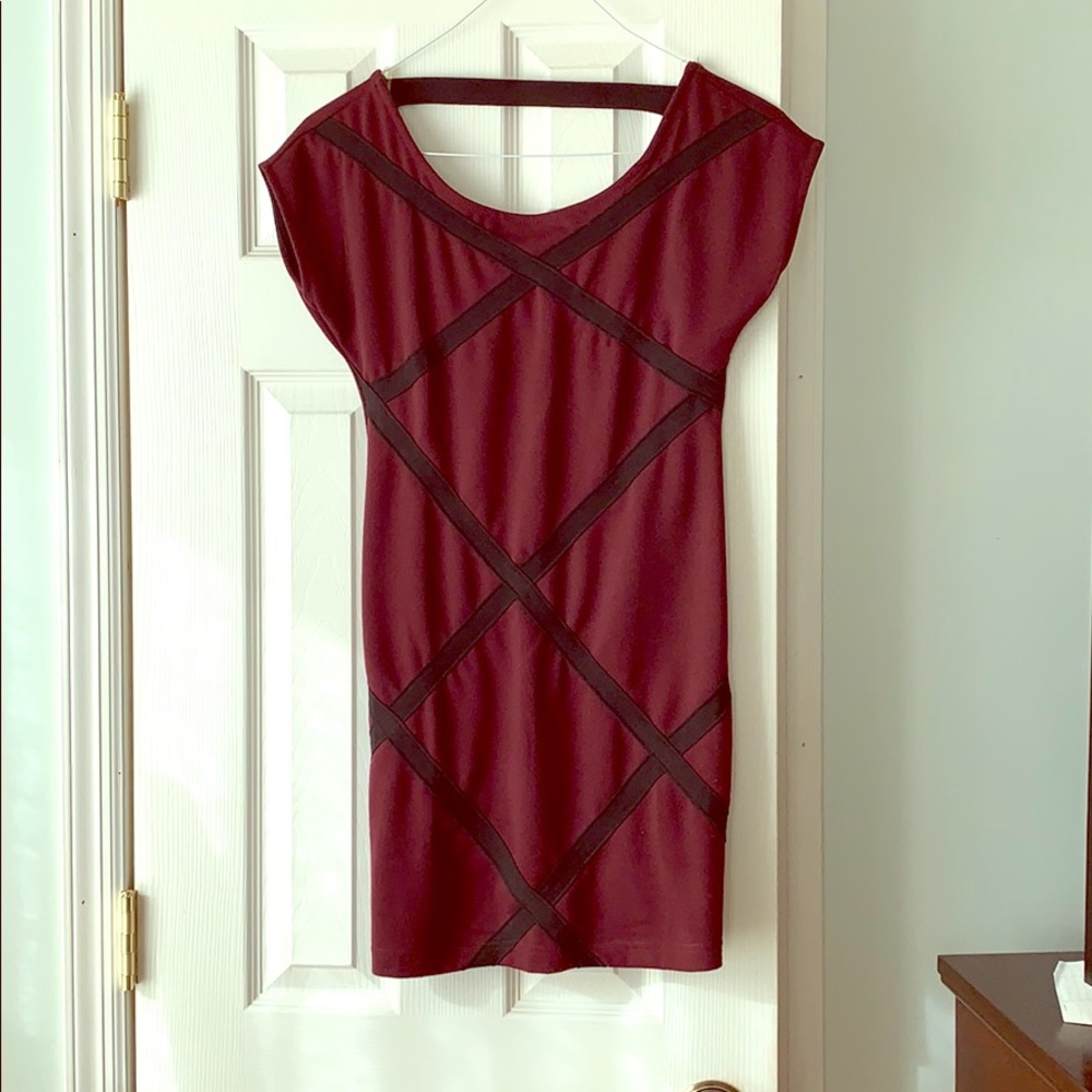 Beautiful maroon and black fitted dress